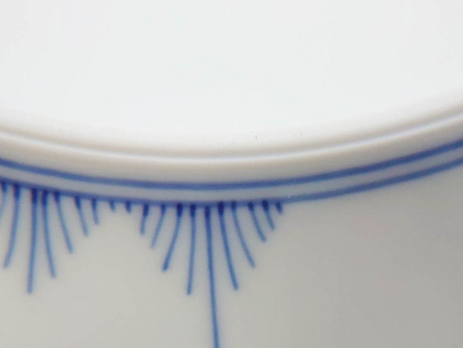 デンマーク　ROYAL COPENHAGEN(ロイヤルコペンハーゲン)　ブルーエレメンツ　美しいフォルムのデザインが目を惹くディーププレート 24cm(皿、洋食器)(R-075949)
