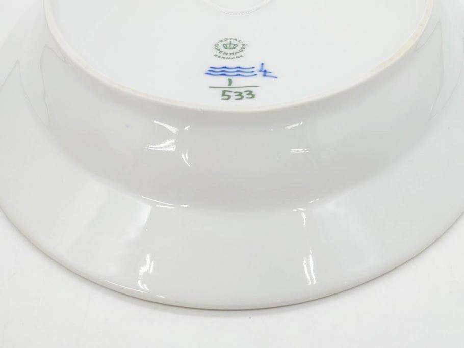 デンマーク　ROYAL COPENHAGEN(ロイヤルコペンハーゲン)　ブルーフルーテッド　ハーフレース　食卓を華やかに演出するオーバルディッシュ(プレート、皿、洋食器)(定価約71500円)(R-075950)