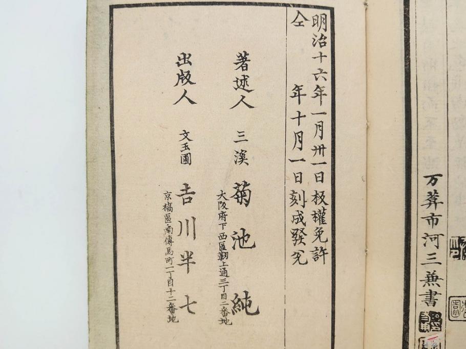 明治　奇文観止　本朝虞初新誌　菊池純　吉川半七　上・中・下　全3冊揃(古書、和本)(R-075953)