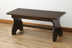中古　美品　松本民芸家具　深みのある色合いが美しいスツールテーブル(ベンチ、長椅子、板座チェア、椅子、イス)(定価約14万円)(R-070539)