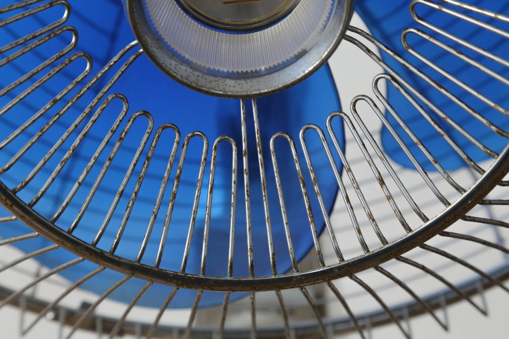 レトロ雑貨　激レア!!　松下電器産業　大型　F-35VG　ナショナル扇風機　箱付き(National、ELECTRIC FAN、3枚羽)(R-075044)
