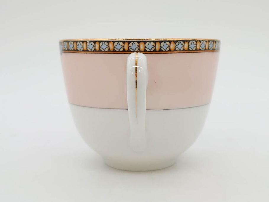 オールドノリタケ　NORITAKE　ヤジロベー印　ピンク　品よく可愛らしいカップ&ソーサー5客セット(花、金彩、C&S、日本陶器會社、洋食器)(R-082748)