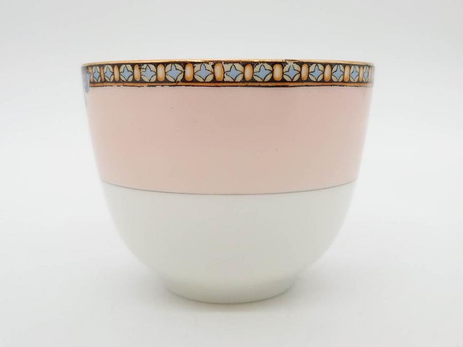 オールドノリタケ　NORITAKE　ヤジロベー印　ピンク　品よく可愛らしいカップ&ソーサー5客セット(花、金彩、C&S、日本陶器會社、洋食器)(R-082748)