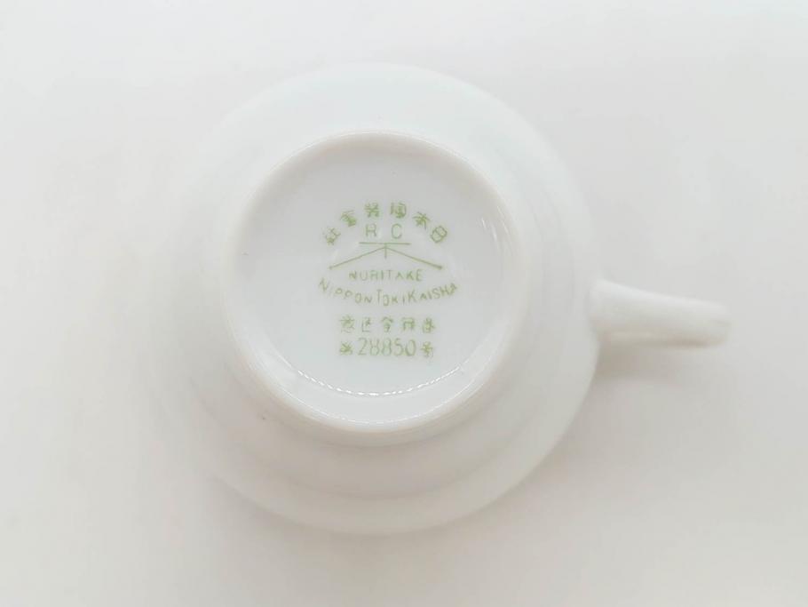 オールドノリタケ　NORITAKE　ヤジロベー印　ピンク　品よく可愛らしいカップ&ソーサー5客セット(花、金彩、C&S、日本陶器會社、洋食器)(R-082748)