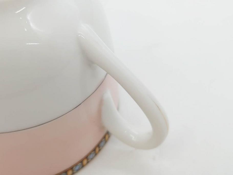 オールドノリタケ　NORITAKE　ヤジロベー印　ピンク　品よく可愛らしいカップ&ソーサー5客セット(花、金彩、C&S、日本陶器會社、洋食器)(R-082748)