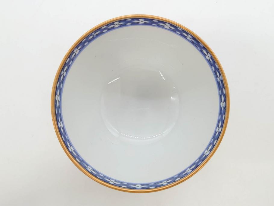 オールドノリタケ　NORITAKE　花唐草文　赤絵　金彩　3.2寸・3.7寸・4寸　食卓を華やかに彩る蓋付き茶碗4客&小鉢4客セット(器、どんぶり、深鉢、深皿、向付、マルキ印、和皿、和食器、三寸二分、三寸七分、四寸)(R-082749)