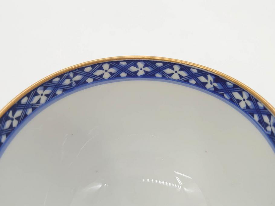 オールドノリタケ　NORITAKE　花唐草文　赤絵　金彩　3.2寸・3.7寸・4寸　食卓を華やかに彩る蓋付き茶碗4客&小鉢4客セット(器、どんぶり、深鉢、深皿、向付、マルキ印、和皿、和食器、三寸二分、三寸七分、四寸)(R-082749)