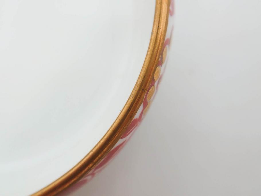 オールドノリタケ　NORITAKE　花唐草文　赤絵　金彩　2.3寸・3.2寸・5.1寸　食卓に映える鮮やかな色彩が魅力の皿10枚&小鉢4客セット(小皿、中皿、器、深鉢、深皿、向付、マルキ印、和皿、和食器、二寸三分、三寸二分、五寸一分)(R-082750)