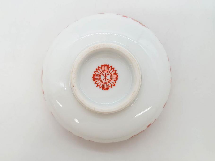 オールドノリタケ　NORITAKE　花唐草文　赤絵　金彩　2.3寸・3.2寸・5.1寸　食卓に映える鮮やかな色彩が魅力の皿10枚&小鉢4客セット(小皿、中皿、器、深鉢、深皿、向付、マルキ印、和皿、和食器、二寸三分、三寸二分、五寸一分)(R-082750)