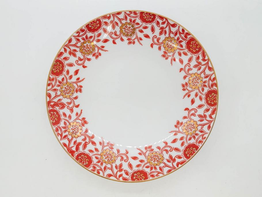 オールドノリタケ　NORITAKE　花唐草文　赤絵　金彩　2.3寸・3.2寸・5.1寸　食卓に映える鮮やかな色彩が魅力の皿10枚&小鉢4客セット(小皿、中皿、器、深鉢、深皿、向付、マルキ印、和皿、和食器、二寸三分、三寸二分、五寸一分)(R-082750)