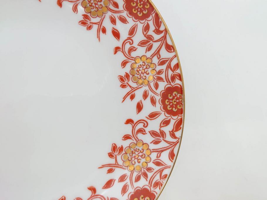 オールドノリタケ　NORITAKE　花唐草文　赤絵　金彩　2.3寸・3.2寸・5.1寸　食卓に映える鮮やかな色彩が魅力の皿10枚&小鉢4客セット(小皿、中皿、器、深鉢、深皿、向付、マルキ印、和皿、和食器、二寸三分、三寸二分、五寸一分)(R-082750)