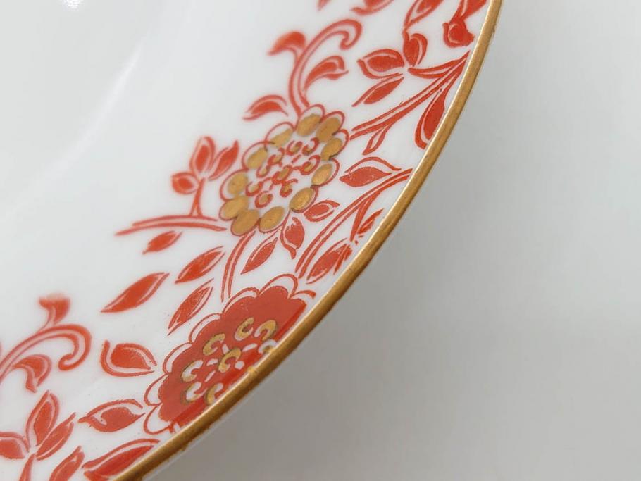 オールドノリタケ　NORITAKE　花唐草文　赤絵　金彩　2.3寸・3.2寸・5.1寸　食卓に映える鮮やかな色彩が魅力の皿10枚&小鉢4客セット(小皿、中皿、器、深鉢、深皿、向付、マルキ印、和皿、和食器、二寸三分、三寸二分、五寸一分)(R-082750)