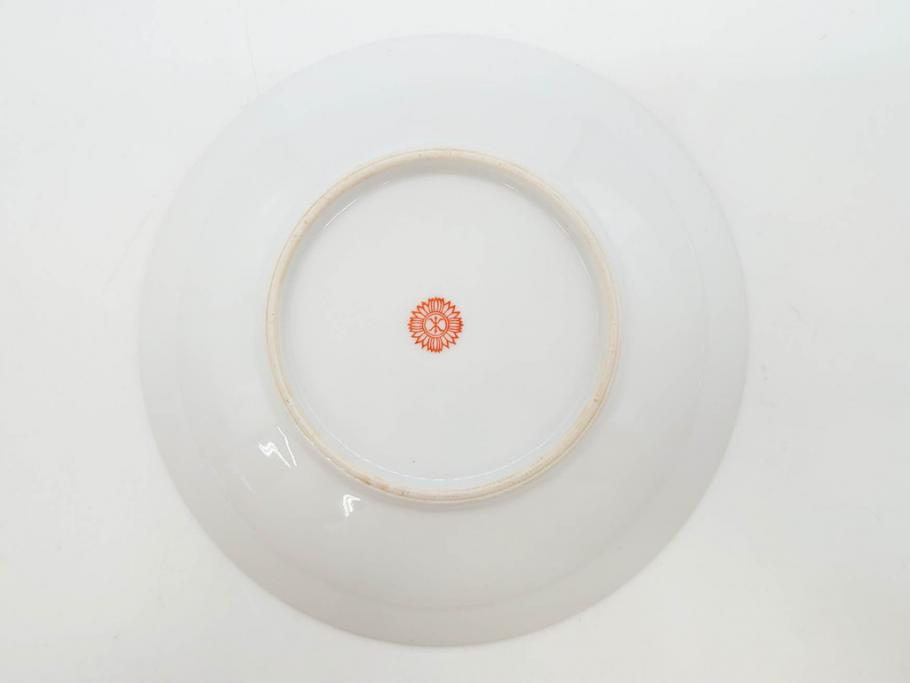 オールドノリタケ　NORITAKE　花唐草文　赤絵　金彩　2.3寸・3.2寸・5.1寸　食卓に映える鮮やかな色彩が魅力の皿10枚&小鉢4客セット(小皿、中皿、器、深鉢、深皿、向付、マルキ印、和皿、和食器、二寸三分、三寸二分、五寸一分)(R-082750)