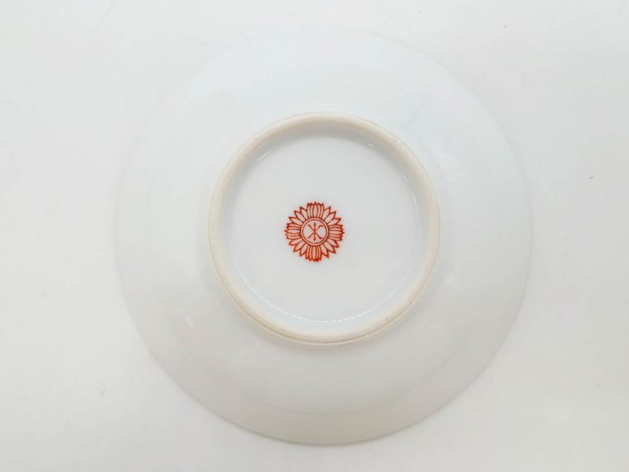 オールドノリタケ　NORITAKE　花唐草文　赤絵　金彩　2.3寸・3.2寸・5.1寸　食卓に映える鮮やかな色彩が魅力の皿10枚&小鉢4客セット(小皿、中皿、器、深鉢、深皿、向付、マルキ印、和皿、和食器、二寸三分、三寸二分、五寸一分)(R-082750)