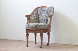 中古　美品!!　DREXEL HERITAGE(ドレクセルヘリテイジ)　品のある佇まいが魅力的な回転チェア(アームチェア、デスクチェア、回転椅子、一人掛けソファ、1人掛けソファ、1Pソファ、椅子、イス)(R-073723)