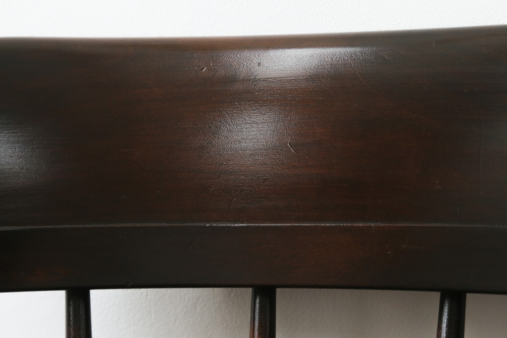 中古　美品　松本民芸家具　#91型　落ち着きのある大人カフェ風インテリアが叶うキャプテンチェア2脚セット(アームチェア、板座チェア、ダイニングチェア、椅子、イス)(定価2脚で約26万円)(R-073728)