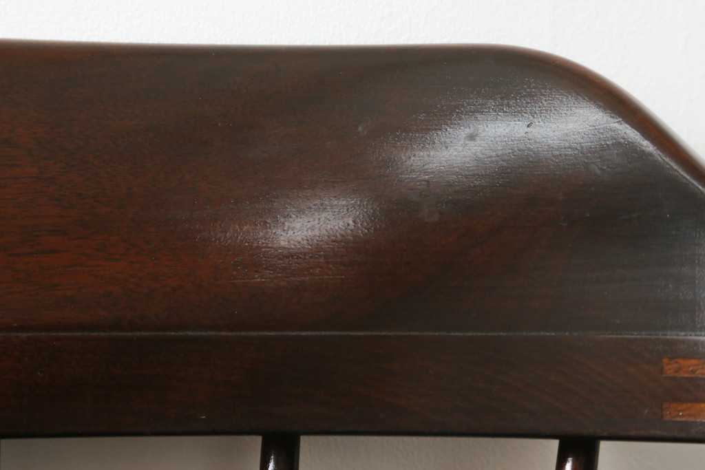 中古　美品　松本民芸家具　#91型　落ち着きのある大人カフェ風インテリアが叶うキャプテンチェア2脚セット(アームチェア、板座チェア、ダイニングチェア、椅子、イス)(定価2脚で約26万円)(R-073728)