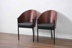 レトロ家具　昭和レトロ　落ち着きのある木の質感が味わい深い丸型スツール(椅子、チェア)(1)