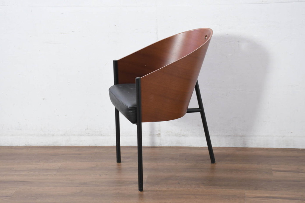 イタリアビンテージ　名作希少品!!　ドリアデ(Driade)　コステス(COSTES)　フィリップ・スタルク(Philippe Starck)デザイン　流線形のフォルムが美しいダイニングチェア2脚セット(椅子、イス、ヴィンテージ、バラ売り可能)(R-082288)