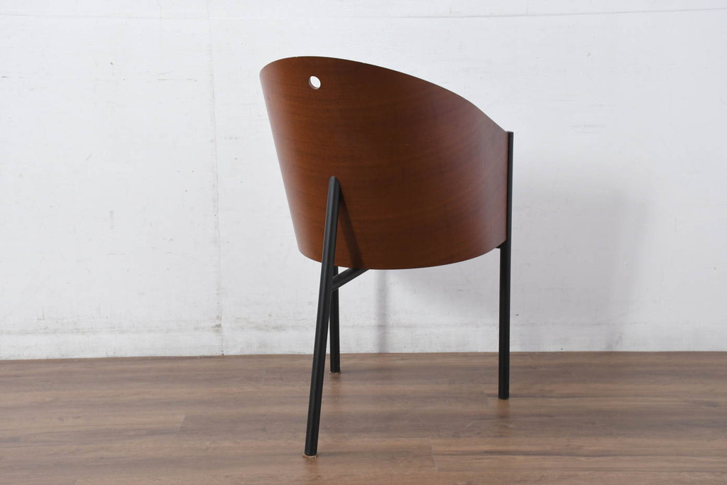 イタリアビンテージ　名作希少品!!　ドリアデ(Driade)　コステス(COSTES)　フィリップ・スタルク(Philippe Starck)デザイン　流線形のフォルムが美しいダイニングチェア2脚セット(椅子、イス、ヴィンテージ、バラ売り可能)(R-082288)