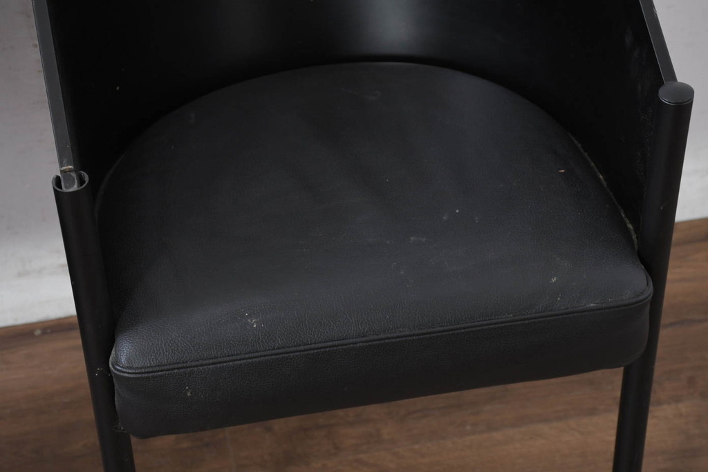 イタリアビンテージ　名作希少品!!　ドリアデ(Driade)　コステス(COSTES)　フィリップ・スタルク(Philippe Starck)デザイン　流線形のフォルムが美しいダイニングチェア2脚セット(椅子、イス、ヴィンテージ、バラ売り可能)(R-082289)