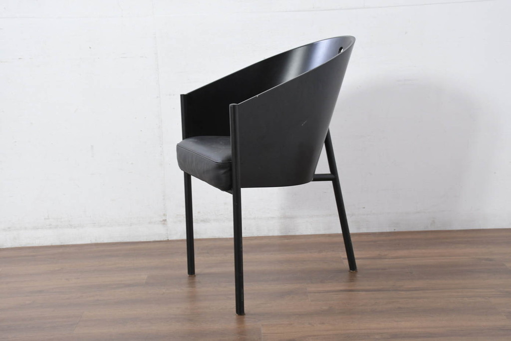 イタリアビンテージ　名作希少品!!　ドリアデ(Driade)　コステス(COSTES)　フィリップ・スタルク(Philippe Starck)デザイン　流線形のフォルムが美しいダイニングチェア2脚セット(椅子、イス、ヴィンテージ、バラ売り可能)(R-082289)
