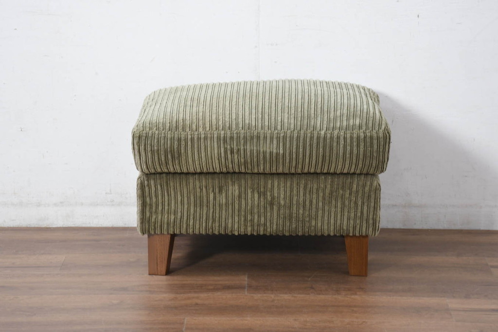 中古　美品!!　ACME Furniture(アクメファニチャー)　JETTY feather(ジェティ・フェザー)　肌触りの良いコーデュロイ生地のおしゃれなオットマン(フットスツール、腰掛け、椅子、イス)(定価約8万5千円)(R-082284)