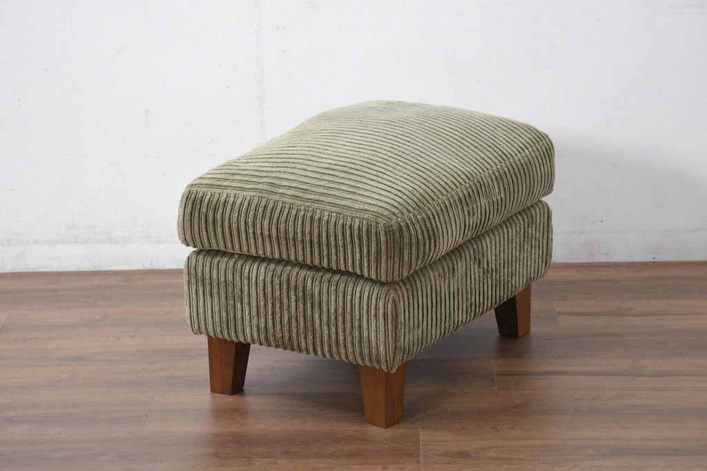 中古　美品!!　ACME Furniture(アクメファニチャー)　JETTY feather(ジェティ・フェザー)　肌触りの良いコーデュロイ生地のおしゃれなオットマン(フットスツール、腰掛け、椅子、イス)(定価約8万5千円)(R-082284)