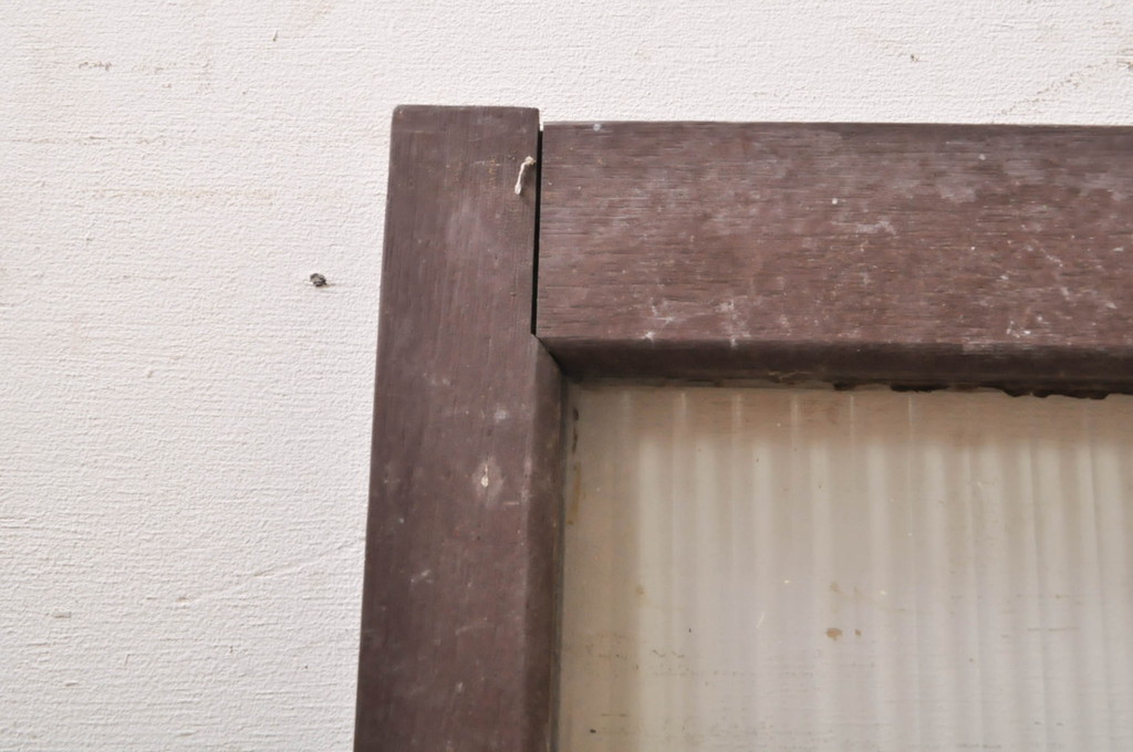 アンティーク建具　インテリアに取り入れやすいシンプルデザインのモールガラス窓2枚セット(引き戸、ガラス戸)(R-068289)