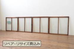 アンティーク建具　どこか懐かしさを感じる幅狭ガラス扉1枚(ドア、ガラス戸)(R-074187)