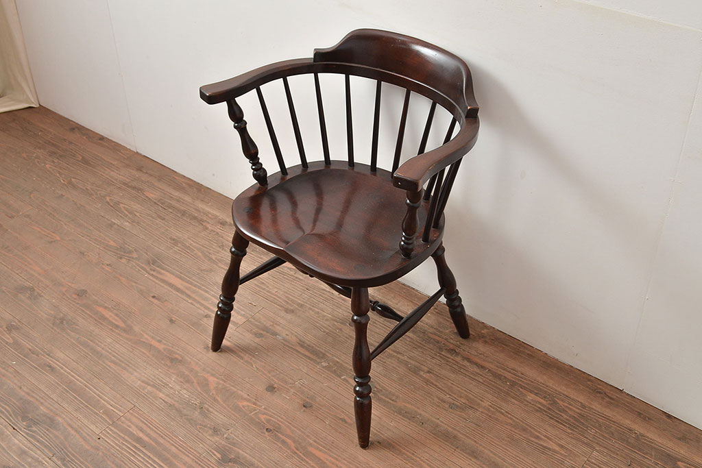 ヴィンテージ　松本民芸家具　座り心地の良さが魅力の#91型キャプテンチェア(アームチェア、椅子、ビンテージ)(R-047220)