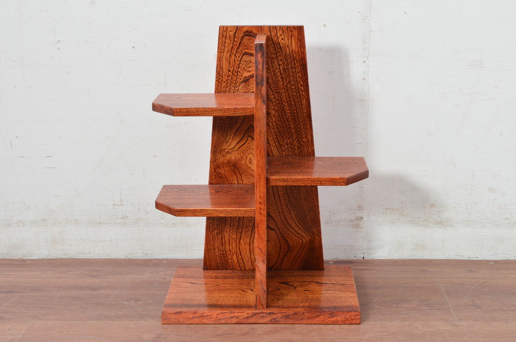 新古品　未使用　展示品　岩手岩泉・純木家具　漆塗り　栓材　木のあたたかみを感じる飾り棚(陳列棚、ディスプレイラック)(R-081845)