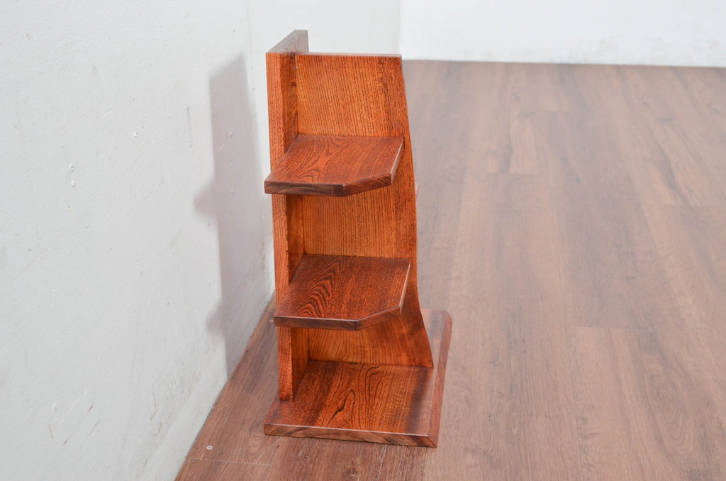新古品　未使用　展示品　岩手岩泉・純木家具　漆塗り　栓材　木のあたたかみを感じる飾り棚(陳列棚、ディスプレイラック)(R-081845)