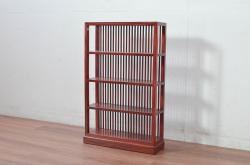 中古　美品　唐木　上品な縦格子が和の美しさを漂わせる小振りな飾り棚(陳列棚、花梨棚、ディスプレイラック、収納棚、オープンラック)(R-081847)