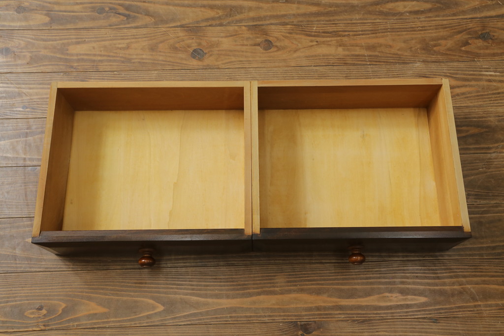 中古　美品　松本民芸家具　#58型　お洒落な扉のデザインが印象的な食器棚(カップボード、収納棚、戸棚)(定価約55万円)(R-064191)