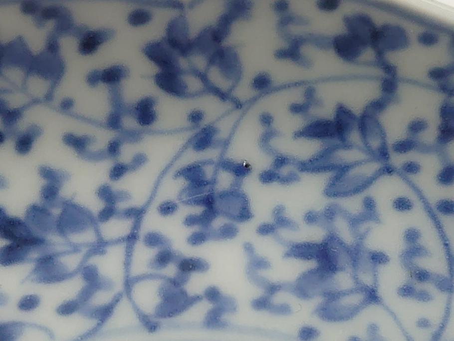古伊万里 渦福 花唐草膾皿5枚 幅約16㎝ 東Y7-