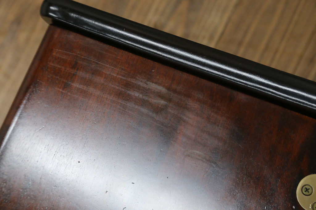 中古　美品　山室家具製作所　民芸家具　北の匠　木のぬくもりを感じる収納付きベンチ2脚セット(板座チェア、椅子、イス、バラ売り可能)(R-078101)