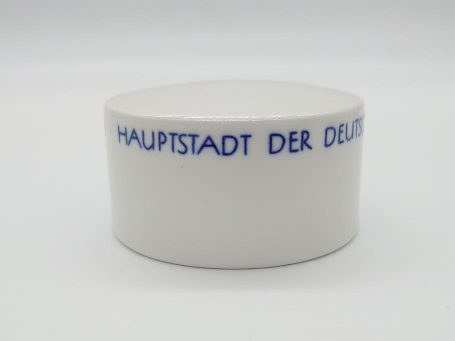 1960年代　レア　ドイツ　マイセン　Meissen　円形　蓋付き　ベルリンの街並みが描かれた小物入れ(筒型、蓋物、西洋陶磁器、BERLIN、HAUPTSTADT DER DEUTSCHEN DEMOKRATISCHEN REPUBLIK)(R-061793)