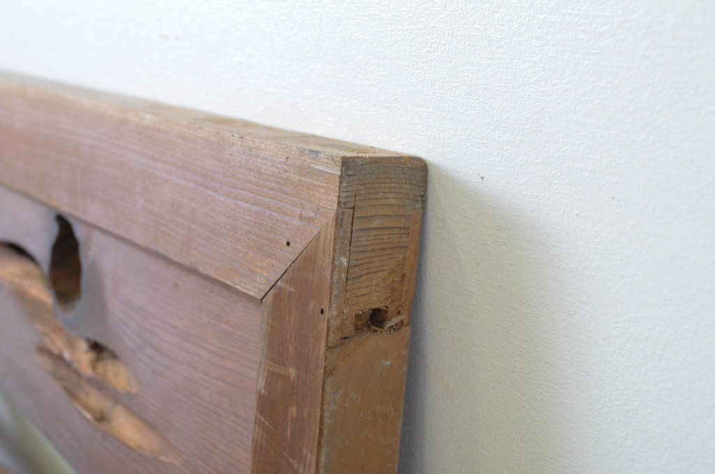 アンティーク建具　時を重ねた木の味わいを残した自然な風合いの欄間2枚セット(明かり取り、明り取り)(R-064335)