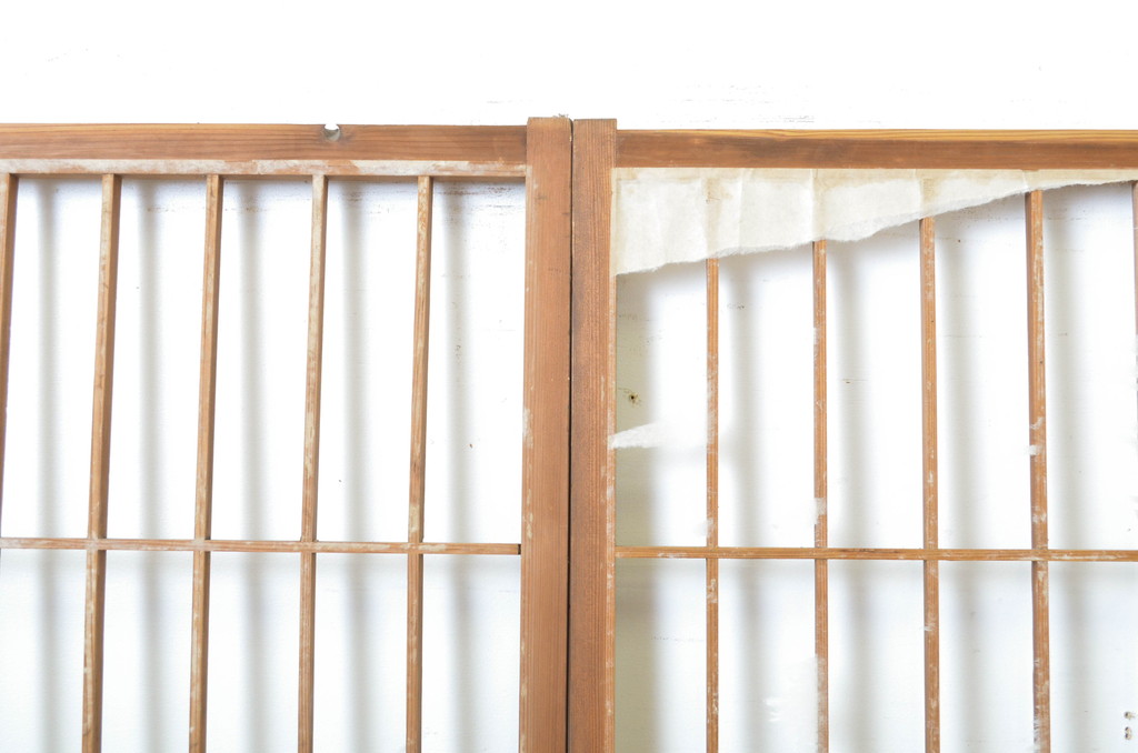アンティーク建具　落ち着きのある和を演出する障子戸4枚セット(引き戸)(R-064091)
