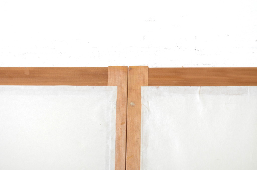昭和レトロ　どこか懐かしい雰囲気漂うレトロな幅狭雪見障子戸4枚セット(建具、擦り上げ障子戸、擦上障子戸、引き戸)(R-063589)