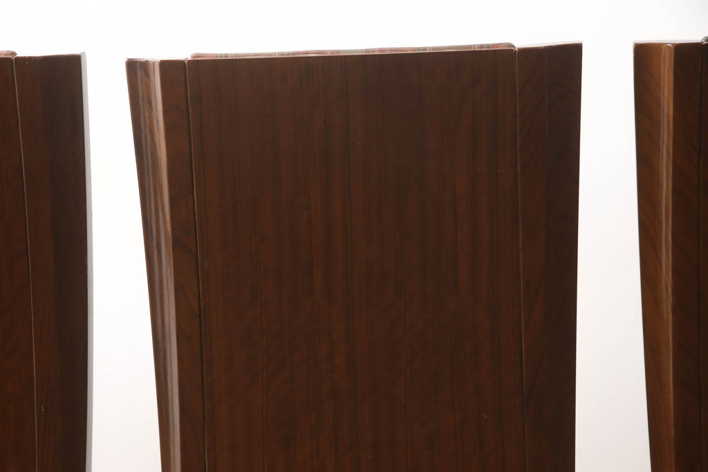 中古　カリモク家具(karimoku)　domani(ドマーニ)　Forza(フォルザ)シリーズ　華やかなファブリックが空間に彩を添えるダイニングチェア4脚セット(ダイニングチェア、椅子、バラ売り可能)(定価4脚で約84万円)(R-070749)