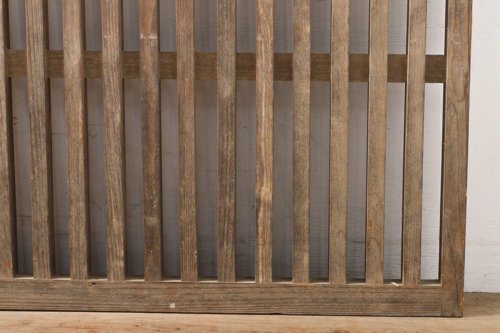 アンティーク建具　和風・和モダンな住宅におすすめ　荒格子窓2枚セット(格子戸、引き戸)(R-056195)