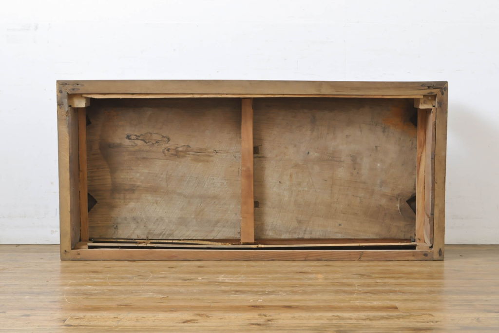 アンティーク家具　明治大正期　総ケヤキ材　大振りなサイズのシンプルな置き床(飾り台、棚)(R-039893)