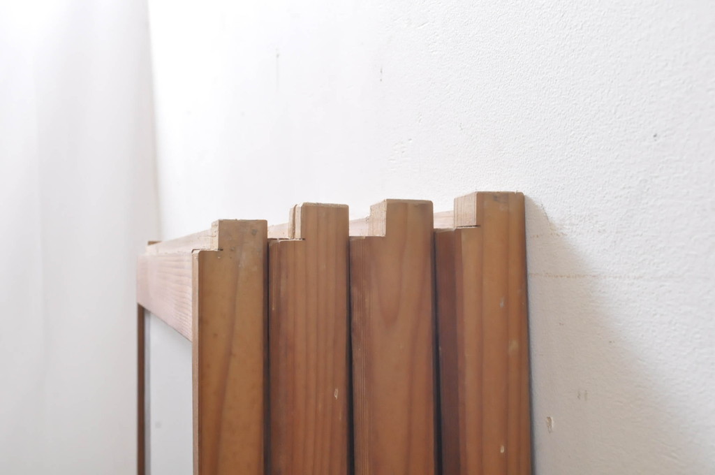 アンティーク建具　上質な和の空間を演出する片面ガラス書院戸4枚セット(引き戸、ガラス戸、ガラス窓)(R-069171)