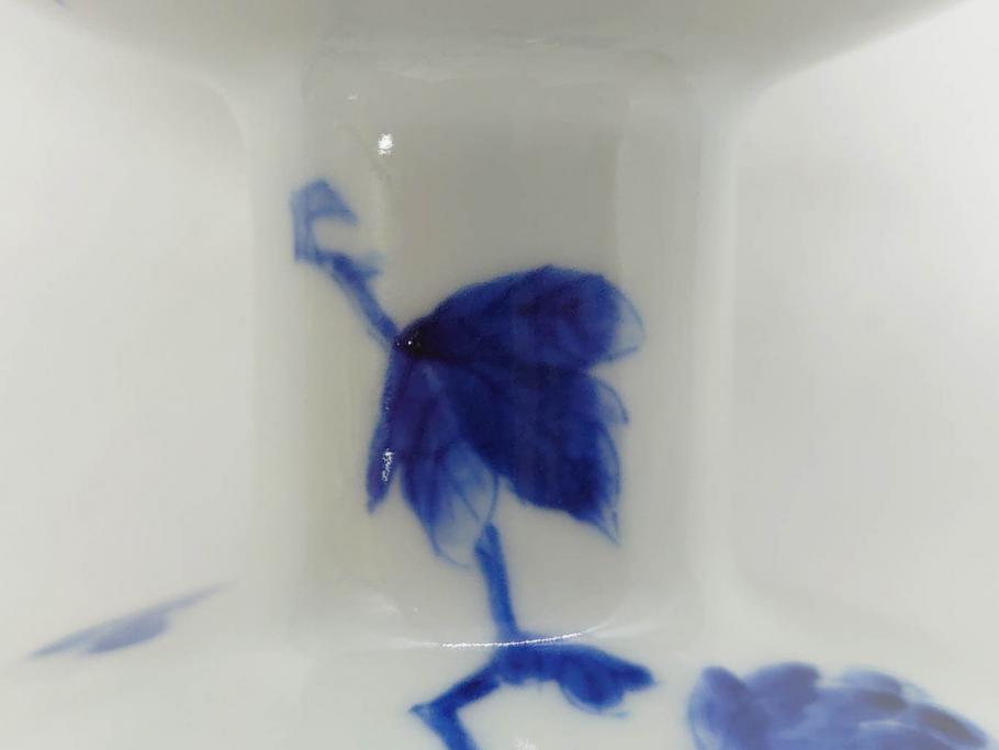江戸期　古伊万里　染付　竹林七賢人図　細かな絵付けが見事な盃洗(杯洗、花鳥図、フルーツボウル、コンポート、高台皿、台鉢、和食器)(R-082757)