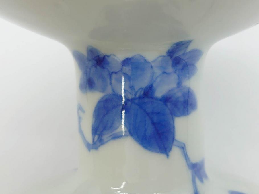 江戸期　古伊万里　染付　竹林七賢人図　細かな絵付けが見事な盃洗(杯洗、花鳥図、フルーツボウル、コンポート、高台皿、台鉢、和食器)(R-082757)