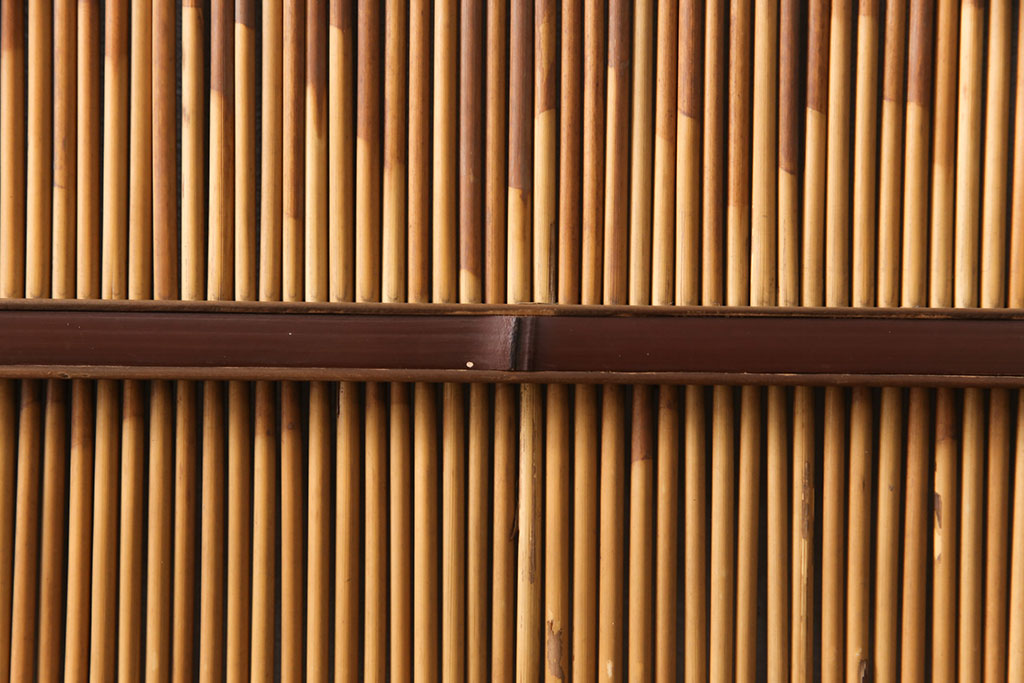 和製アンティーク　透かし彫りがアクセントの御簾戸3枚セット(建具、簾戸、簀戸、葭戸、夏障子、すど、葦戸)(R-051472)