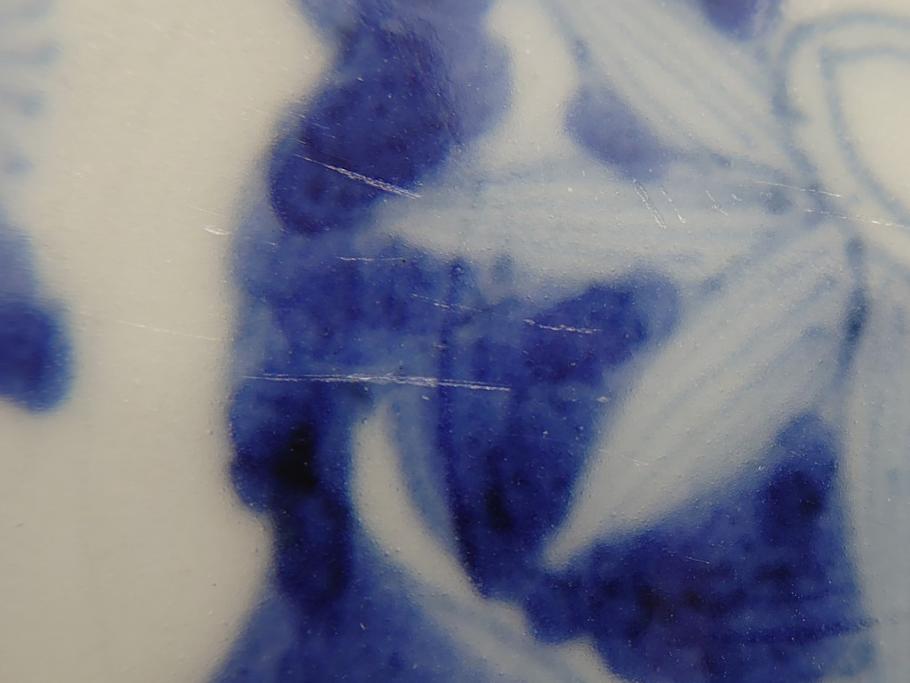 幕末　富長貴春(富貴長春)　金彩　色絵　染付　松竹梅文　華やかな色彩が目を惹く8.3寸深鉢(和食器)(R-061817)