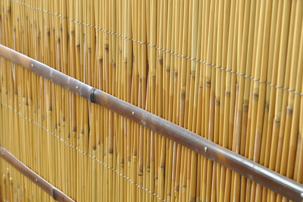 ビンテージ建具　情緒あふれる和の空間づくりにおすすめの夏戸2枚セット(引き戸、簾戸、簀戸、葭戸、夏障子、御簾戸、葦戸、ヴィンテージ)(R-074360)